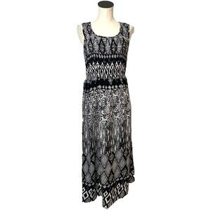 Elementz Women's Vintage Smocked Midi Dress size M Scoop Neck Boho Whimsygoth